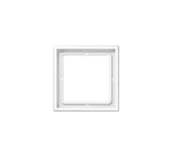 Cadre, LS 990, Simple, Blanc brillant, Interrupteur et Prise, L8,1cm, H8,1cm - Jung