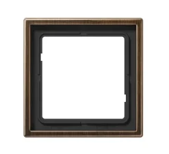Cadre, LS 990, Simple, Laiton ancien, Interrupteur et Prise, L8,1cm, H8,1cm - Jung