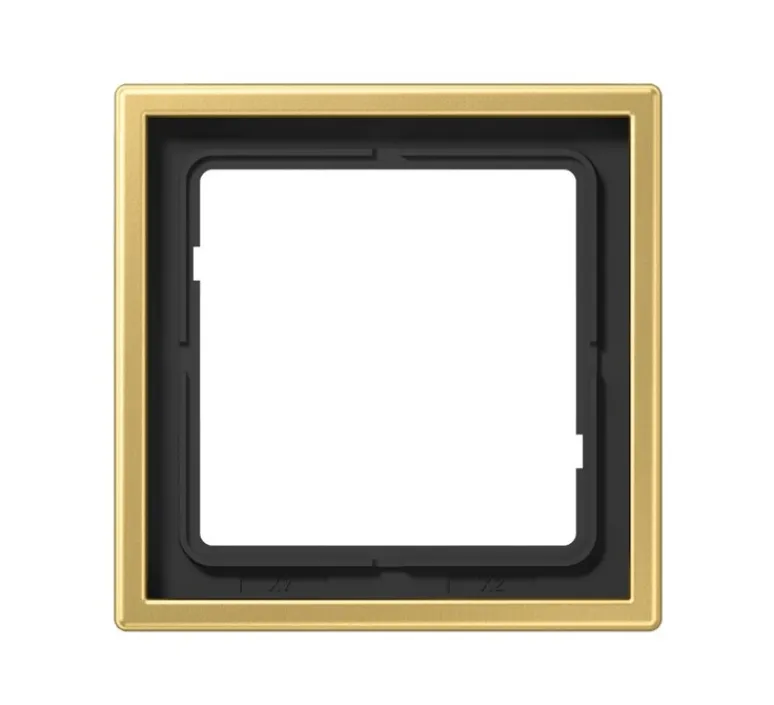 Interrupteur|Prise*Jung Cadre, LS 990, Simple, Laiton doré, Interrupteur et Prise, L8,1cm, H8,1cm -