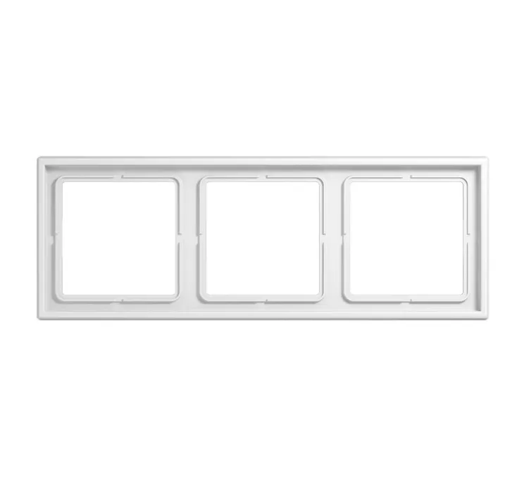 Cadre, LS 990, Triple horizontal ou vertical, Blanc, Interrupteur et Prise, L22,3cm, H8,1cm - Jung