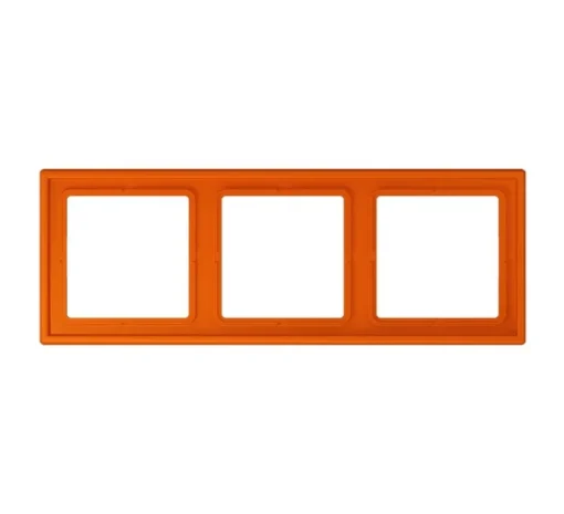 Cadre, LS 990, Triple horizontal ou vertical, Le Corbusier Orange vif 4320S, Interrupteur et Prise, L22,3cm, H8,1cm - Jung