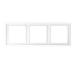 Cadre, LS 990, Triple horizontal ou vertical, Blanc mat, Interrupteur et Prise, L22,3cm, H8,1cm - Jung