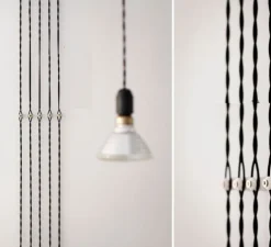 Câble électrique, textile tressé, noir, 1m - Zangra