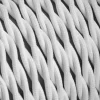 Câble électrique, textile, tressé, blanc, 1m de long, ZANGRA