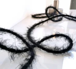 Câble textile tressé, série marlène, TP04, deux fils conducteurs, noir charbon, Ø0,62cm, L1m - Creative Cables