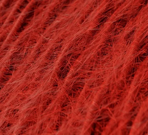 Câble textile tressé, série marlène, TP09, deux fils conducteurs, rouge feu, Ø0,62cm, L1m - Creative Cables