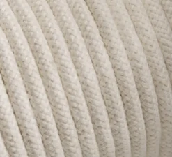 Rosace & Câble*Zangra Câble tissu, textilecable, 3 fils, , L 4m - ivoire
