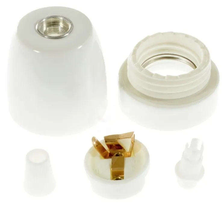 Douille E27, série porcelaine, blanc, Ø4,5 cm, H6 cm - Creative Cables