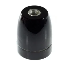 Douille E27, série porcelaine, noir, Ø4,5 cm, H6 cm - Creative Cables