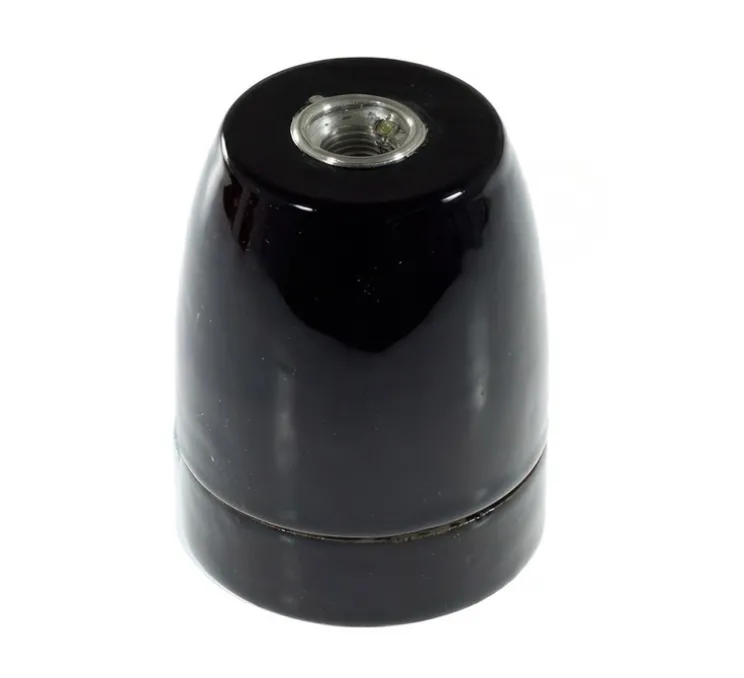 Douille E27, série porcelaine, noir, Ø4,5 cm, H6 cm - Creative Cables