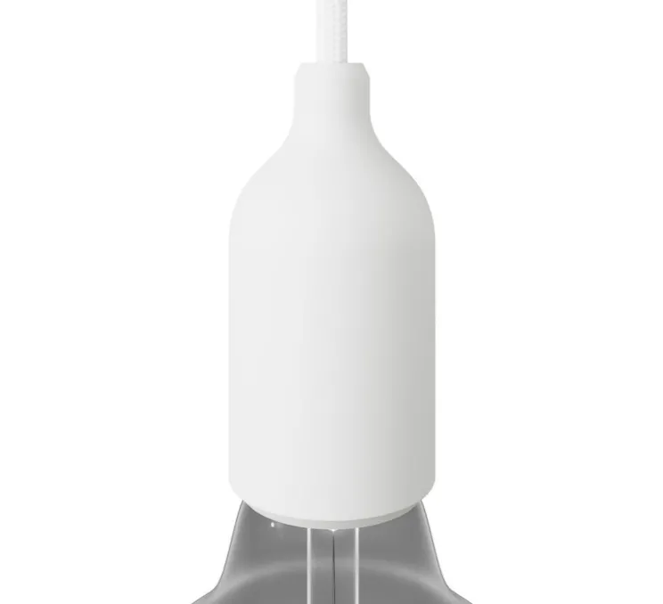 Douille E27, série silicone, blanc, certifié ENEC, Ø3,76 cm, H9,2 cm - Creative Cables