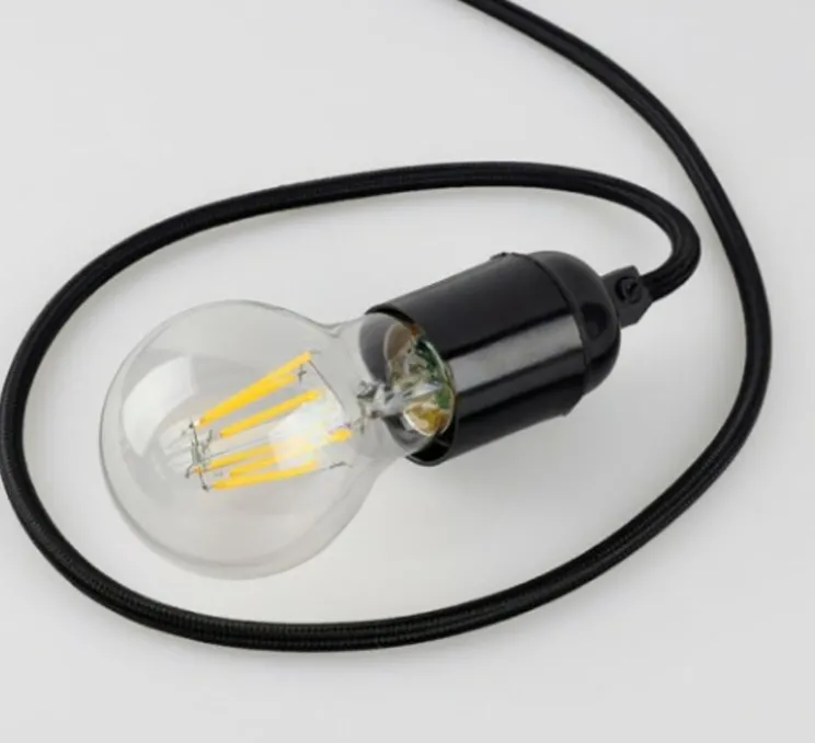 Douille en bakélite, noir, E27 - H5,5cm, Ø4cm - Zangra