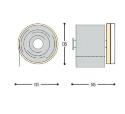 Dérouleur de papier toilette, L-Hop 2, noir, IP44, LED, 3000K, 600lm, Ø13,5cm, P14,5cm - DARK
