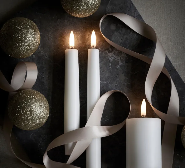 Lampe*Uyuni Duo de Lampes Bougie, Taper, , Ø2,3cm, H15cm, LED, dim, 2400K, 6 lm- blanc