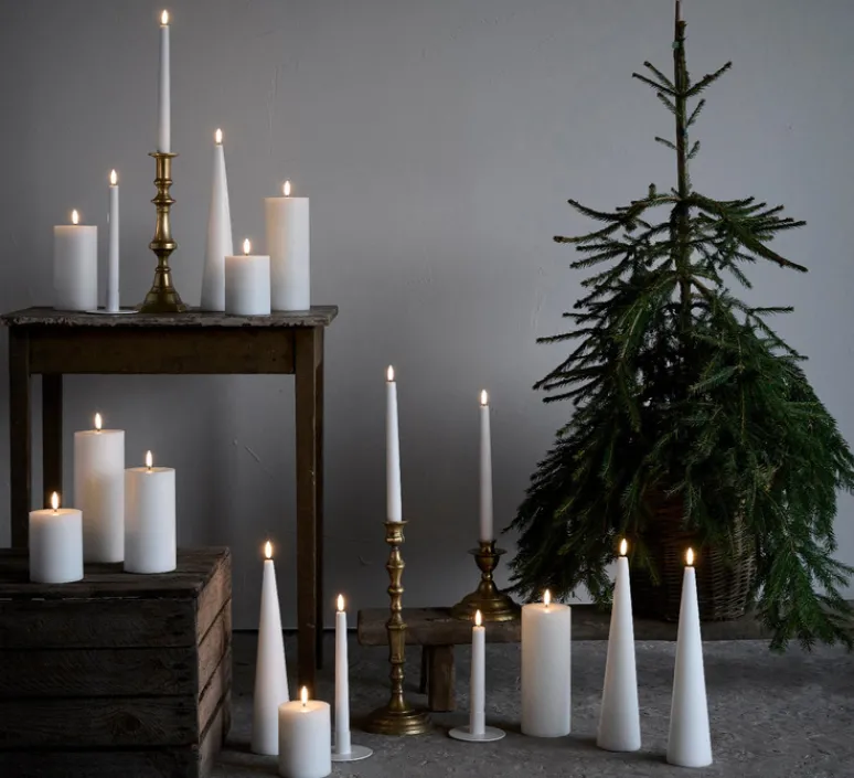 Lampe*Uyuni Duo de Lampes Bougie, Taper, , Ø2,3cm, H20cm, LED, dim, 2400K, 6 lm- blanc