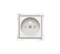 Enjoliveur, Intense, Simple, Lunar white coated, Prise-2P+T x1, L5,6cm, H5,6cm - Niko