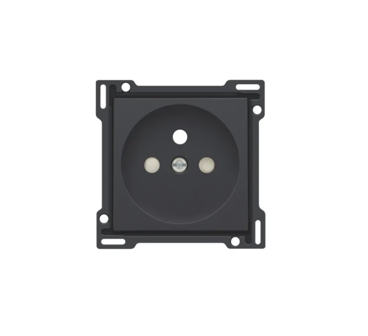 Enjoliveur, Intense, Simple, Anthracite coated, Prise-2P+T x1, L5,6cm, H5,6cm - Niko