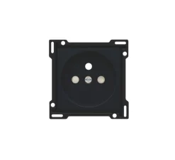 Prise*Niko Enjoliveur, Intense, Simple, Matt black coated, Prise-2P+T x1, L5,6cm, H5,6cm -