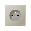 Prise*Jung Enjoliveur, LS 990, Métal Inox, Prise-2P+T x1, L7cm, H7cm -