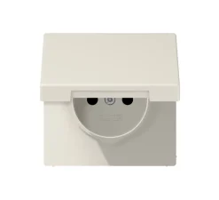 Prise*Jung Enjoliveur, LS 990, Simple, Ivoire, Prise-2P+T à clapet x1, L7cm, H7cm -