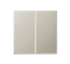 Enjoliveur, LS 990, Simple, Métal Inox, Interrupteur x2, L7cm, H7cm - Jung