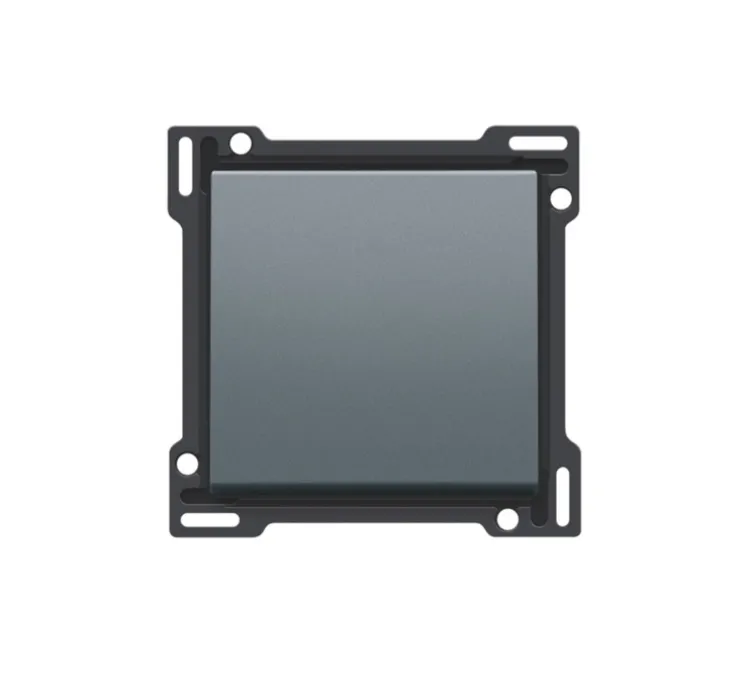 Enjoliveur, Pure, Simple, Alu blue grey brushed, Interrupteur x1, L5,6cm, H5,6cm - Niko