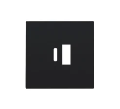 Prise*Niko Enjoliveur, Pure, Simple, Black coated, Prise-USB A/C x1, L4,4cm, H4,4cm -