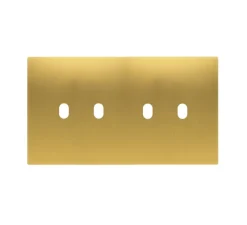 Interrupteur*Font Barcelona Façade, 5.1, Bridge, Double horizontal, Laiton doré brossé mat, Interrupteur x4, L16,1cm, H9cm -