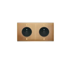 Prise*Modelec Façade à vis, Confidence, Double horizontal, Vieux bronze, Prise-PC x2, L15,1cm, H8cm -