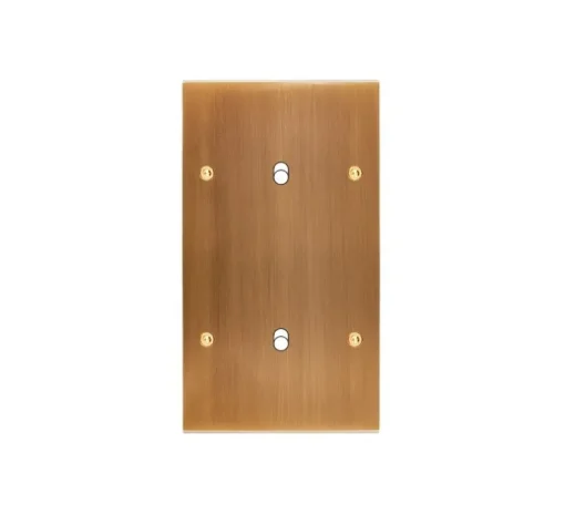 Façade à vis, Confidence, Double vertical, Vieux bronze, Interrupteur x2, L8cm, H15,1cm - Modelec