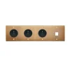 Prise*Modelec Façade à vis, Confidence, Quadruple horizontal, Vieux bronze, Prise-PC x3 et RJ45 x1, L8cm, H29,3cm -