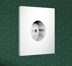 Façade, Bridge, Simple, Blanc mat, Prise-PC x1, L9cm, H9cm - Font Barcelona