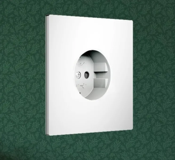 Façade, Bridge, Simple, Blanc mat, Prise-PC x1, L9cm, H9cm - Font Barcelona