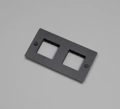 Prise*Buster & Punch Façade, Buster, Double horizontal, Bronze fumé, Sans insert, L16,1cm, H9cm -