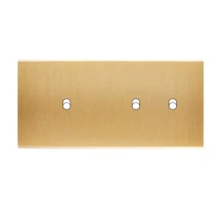 Interrupteur*Modelec Façade, Confidence, Double horizontal, Laiton brossé, Interrupteur x1, Interrupteur x2, L15,1cm, H8cm -