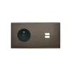 Prise*Modelec Façade, Confidence, Double horizontal, Canon de fusil, Prise-2P+T x1, Prise-USB x2, L15,1cm, H8cm -