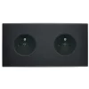 Prise*Modelec Façade, Confidence, Double horizontal, Noir, Prise-2P+T x2, L15,1cm, H8cm -
