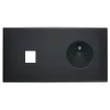 Façade, Confidence, Double horizontal, Noir mat, Prise-2P+T x1, Prise-HDMI x1, L15,1cm, H8cm - Modelec