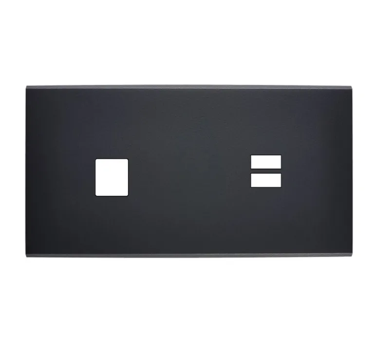 Prise*Modelec Façade, Confidence, Double horizontal, Noir mat, Prise-HDMI x1, Prise-USB A/C x1, L15,1cm, H8cm -