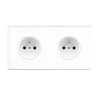 Façade, Confidence, Double horizontal, Blanc, Prise-PC x2, L15cm, H8cm - Modelec