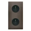 Prise*Modelec Façade, Confidence, Double vertical, Canon de fusil, Prise-2P+T x2, L8cm, H15,1cm -