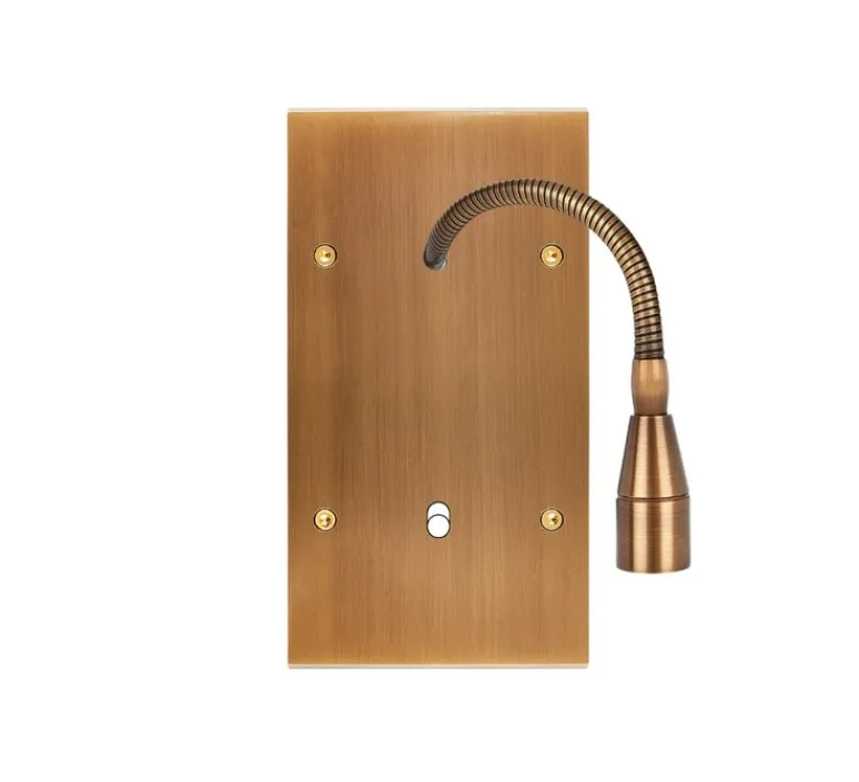 Interrupteur*Modelec Façade, Confidence, Double vertical, Vieux bronze, Interrupteur x1 et Liseuse x1, L8cm, H15,1cm -