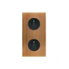 Façade, Confidence, Double vertical, Bronze, Prise-2P+T x2, L8cm, H15,1cm - Modelec