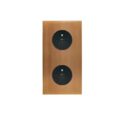 Façade, Confidence, Double vertical, Bronze, Prise-2P+T x2, L8cm, H15,1cm - Modelec