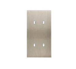 Interrupteur*Modelec Façade, Confidence, Double vertical, Acier brossé, Interrupteur x4, L8cm, H15.1cm -