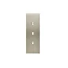Interrupteur*Modelec Façade, Confidence, Etroit long, Acier brossé, Interrupteur x3, L4cm, H12,5cm -