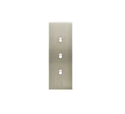 Interrupteur*Modelec Façade, Confidence, Etroit long, Acier brossé, Interrupteur x3, L4cm, H12,5cm -