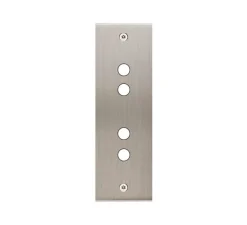 Façade, Confidence, Etroit-long, Nickel satiné, Interrupteur x4, À vis, L4cm, H12,5cm - Modelec