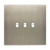 Façade, Confidence, Simple, Acier brossé, Interrupteur x3, L8cm, H8cm - Modelec