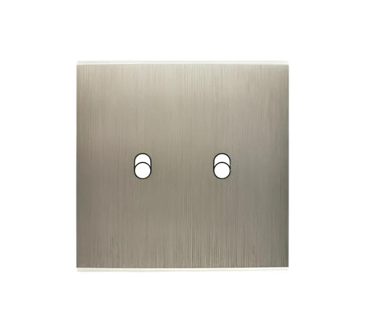 Façade, Confidence, Simple, Acier brossé, Interrupteur x2, Confidence, L8cm, H8cm - Modelec